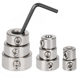 Nutmanel 8Pcs Drill Bit Depth Stop Collar Set, Drill Depth Stop with Hexagon Wrench 3 4 5 6 8 10 12 16mm, Step Drill Bit Depth Stop Collar Ring Positioner Locator,for Woodworking,Home Repair, Silver