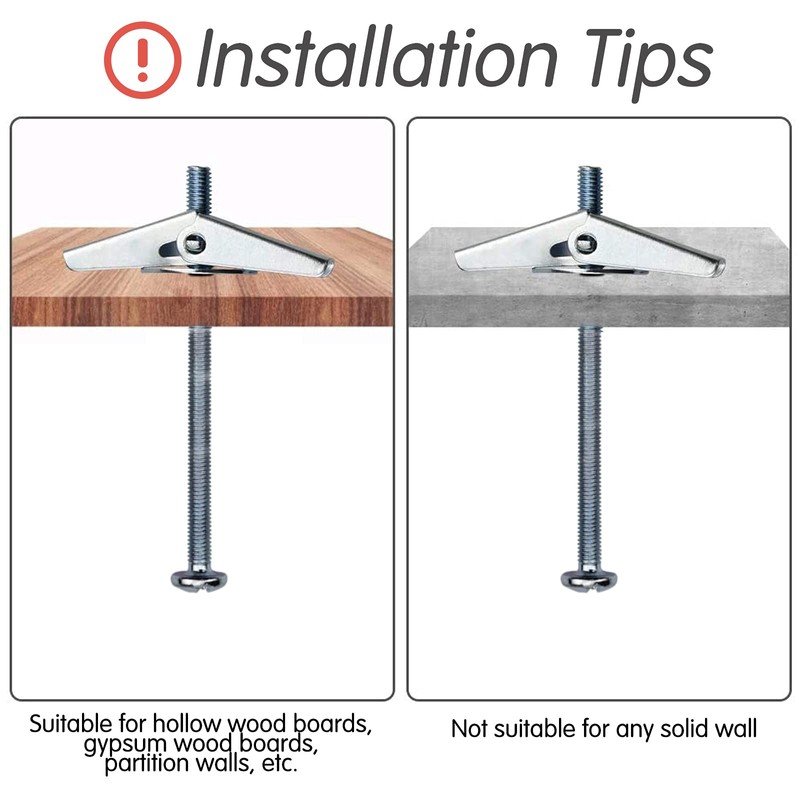 MUSEDAY 20 x Toggle Dowels M3 x 50 mm Plasterboard