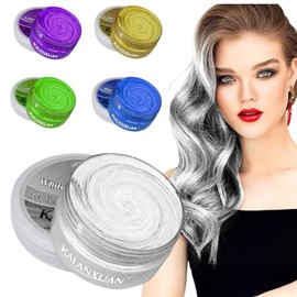 Cera Para Pintar Cabello Colores Diferentes No Permanente Kalaxuan Peinar Calidad Hair Wax Color Temporal Desechable Crema de Tinte (BLANCO)