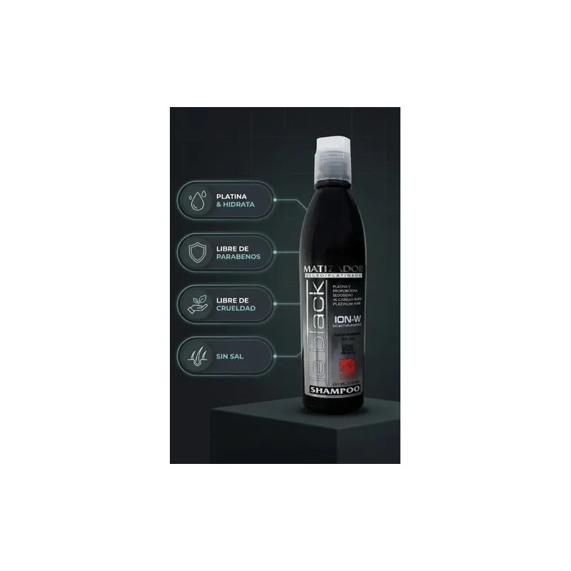 Shampoo Matizador Negro Para Cabello Platinado Sin Sal 250ml