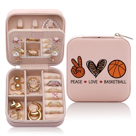 CEASQVAA Basketball Gifts for Women, Jewelry Box Gifts for Basketball Players Friends, Women Basketball Team Gifts Travel Jewelry Case Organizer