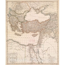 Historical Map, 1782 Orbis Romani pars orientalis : auspiciis serenissimi principis Ludovici Philippi Aurelianorum ducis publici juris facta, Vintage Wall Art : 20in x 24in