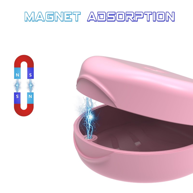 JJOVCE Retainer Case,Orthodontic Mouthguard Case Dental Retainer Case (Pink)