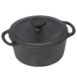 GoodCook Pre-Seasoned Cast Iron Mini Dutch Oven, Black
