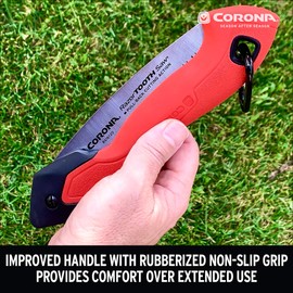 Corona Tools 7-Inch RazorTOOTH Folding Saw | Pruning Saw Designed for Single-Hand Use | Curved Blade Hand Saw | Cuts Branches Up to 3" in Diameter | RS16120