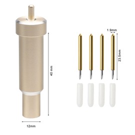 HENGBIRD 4 Premium Fine Cut Blades with Casing, Replacement Blades Compatible with Cricut Maker, Maker 3, Air 3, Air 2, Air, One, Explore 3 (Gold)