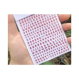 Generic 26 Letters Nail Decal Sticker English Latin Alphabet Uppercase Lowercase Wg719 Laser Red Nail Wraps Stickers Manicure Supplies for Women Nails Full Long Lasting Easy Apply and Remove