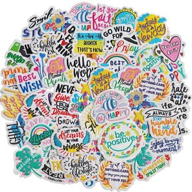 EMORBALS 40 Pcs Random Positive Affirmations Iron on Patches, Positive Iron on/Sew on Patch for Clothes, Hat, Jacket, T-Shirt, Etc