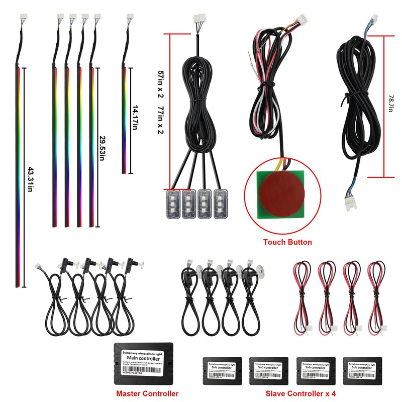 Dreamcolor Acrylic Interior Car Lights, WEBUPAR Car Accessories 18 in