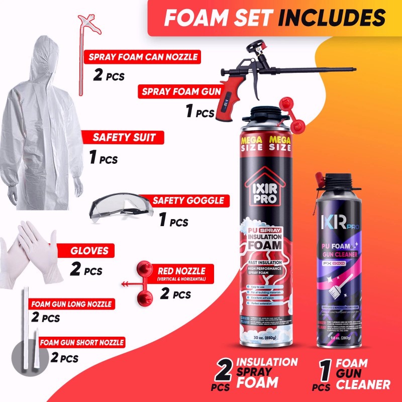 ixirpro Spray Foam Insulation Kit (1 PK Kit-30oz) Expanding Sealant,