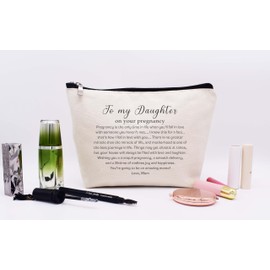 LIBIHUA Daughter Pregnancy Announcement Gifts from Mom-Shower Gift Baby Gift-New Mom to Be-Expecting Mom Gift-First Time Mom Present-My Daughter Become a Mommy-Makeup Bag Cosmetic Bag Travel Pouch