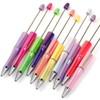【P159】10pcs Opal Print Plastic Beadable Pen Bead Pens Ballpoint:_#5 Pink