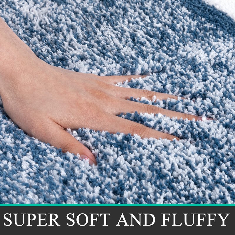 Pauwer Soft Bath Mats, Microfiber Fluffy Non Slip Bathroon Rug