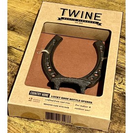 Twine Lucky Horseshoe Bottle Opener Open Here Cast Iron Beer Wall Mount NIB