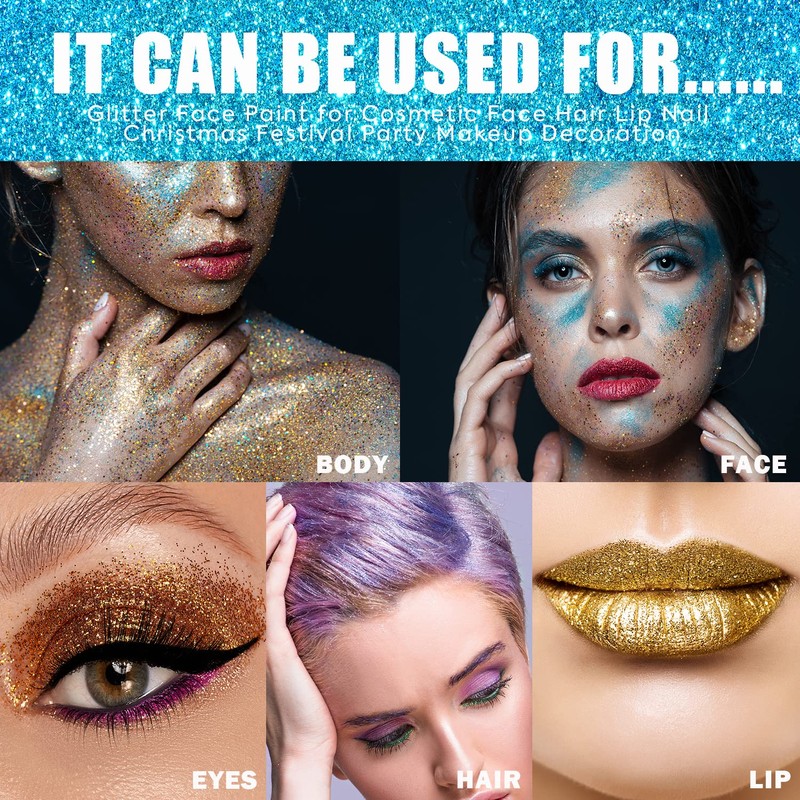 VIOLA HOUSE Glitter Powder, Christmas Makeup Cosmetic Glitter Powder Makeup