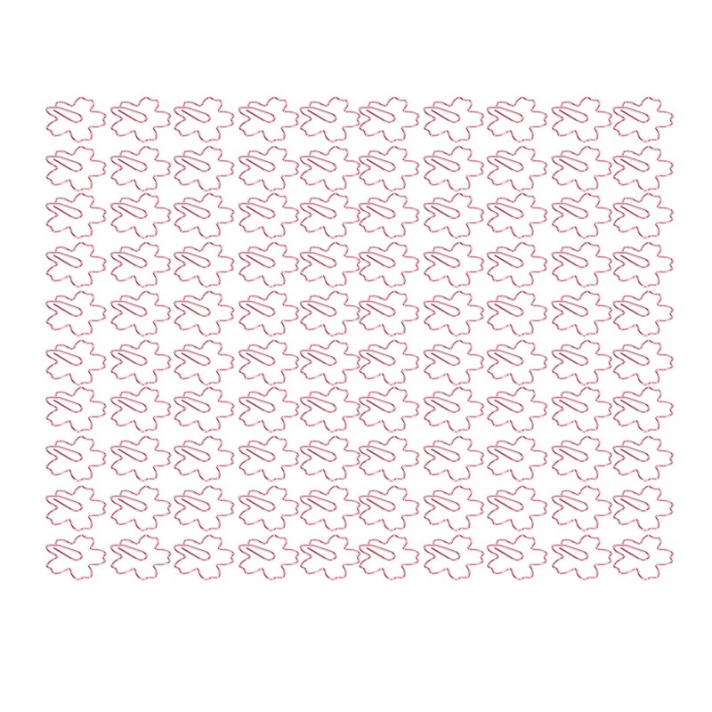 100pcs Sakura Shape Paper Clips Increased Slip Resistance Plating Process