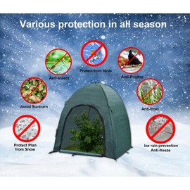 YAMYGA Winter Plant Covers for Snow and Ice Protection Shrub Cover Freeze Protection Plant Tent Protect Outdoor Plant and Potted Plant from Snow Frost Sun and Animal with Zipper Door 28*28*30 (2Packs)
