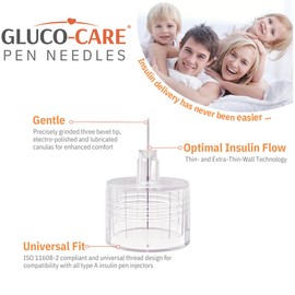 GLUCO-CARE Pen Tips 31G x 8mm, Universal Fit, 100/bx, Sterile, Comfort