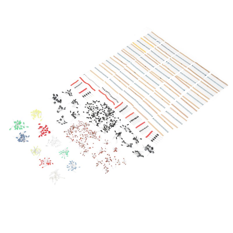 Electronic Component Kit LED Diodes 30 Values Resistors Ceramic Capacitor