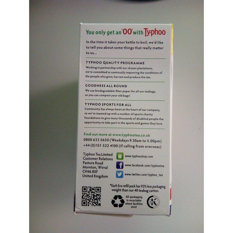 Typhoo One Cup Decaf Tea 80 Bags (3 Pack)