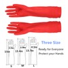 YSLON Rubber Cleaning gloves Kitchen Dishwashing glove 3-Pairs,Waterproof Reuseable. (Red,