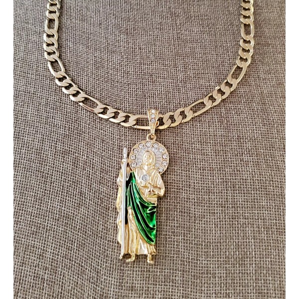 Unbranded San judas Jude protector necklace cadena figaro chain Pendant
