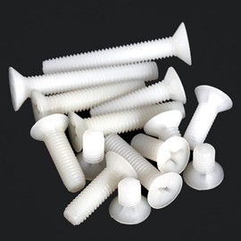 CONPHERON Nylon Phillips Countersunk Screws Plastic Machine Screws White M4 x 20 mm Pack of 50