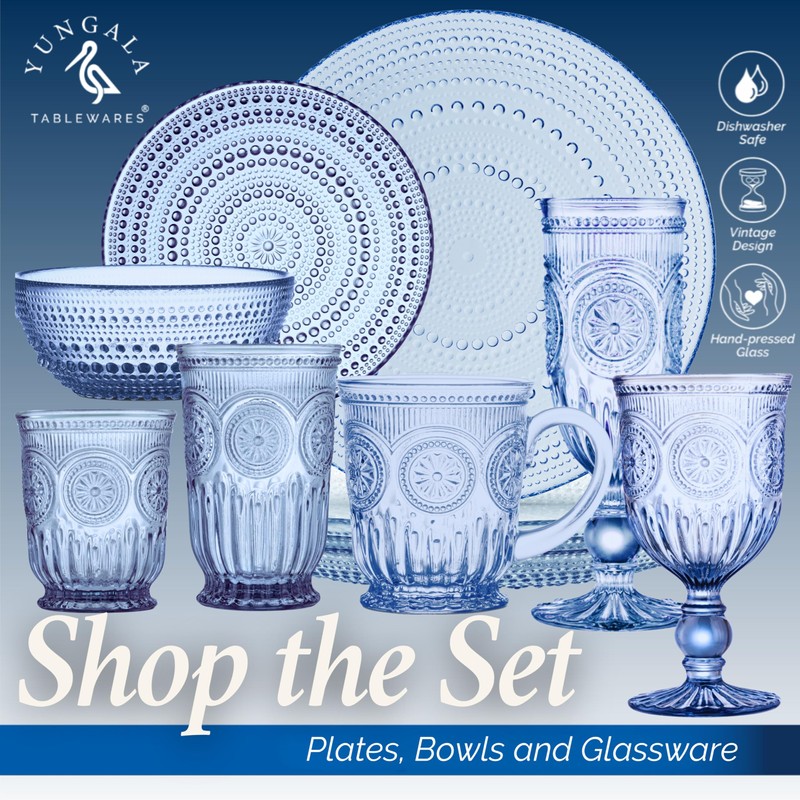 Yungala Blue highball glasses, set of 6, volume - 10oz,