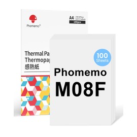 Phomemo M08F A4 Thermal Paper Compatible for M08F, M832, M834, Q302 Printers and Other A4 Thermal Printers, M08F Printer Paper, 8.27" x 11.69"(210x297mm), 100 Sheets
