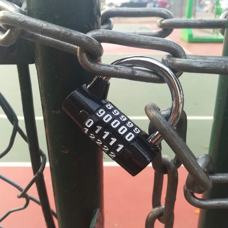 Zinc Alloy U-Shape Padlock, 5 Digit Dial Combination Password Code