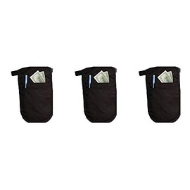 Fame Fabrics Black Money Pouch (3) (Belt NOT included), One Size