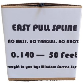 Window Screen Spline, 0.140" x 50' Replacement Round Black Window Screen Retainer Spline, Window Screen Repair, Easy Pull Spline