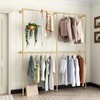 IronJiaZu Gold Wall Clothing Rack Wall Mount clothes Rack,Heavy Duty