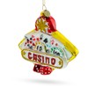 Casino Sign Blown Glass Christmas Ornament