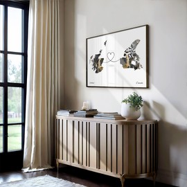 Scotland to Canada Print, Canadian Marble Two Countries Map Poster, Travel Art, LDR