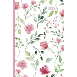 Alpha Edition - Ladytimer Mini Roses 2025 Pocket Calendar, 8 x 11.5 cm, Calendar with 144 Pages, with an Information and Address Part in Handy Mini Format, Monthly Overview, International Calendar