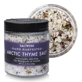 Saltverk Sea Salt - Gourmet, Icelandic, Hand Harvested and Sustainably Made - Arctic Thyme 2.82 Oz