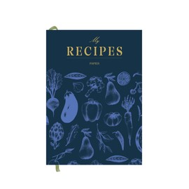 Papier Recipe Journal - Harvest, Navy, 153mm x 215mm, Hardback | Preserve Family Traditions | Silk Finish | Well Organised and Durable | Space for Cooking Hints & Tips