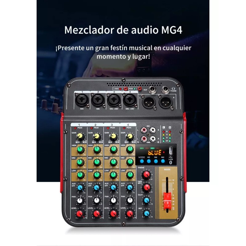 Genéric Audio Consola Mezclador Bluetooth Usb Mixer De 6 Canales