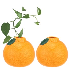 CHPINDAM Ceramic Vase Decor,Unique Orange Shaped Shape -Floral Arrangement Decorative Art Vase, for Table Decorations, Wedding, Party,Receptions, Home Decor (2)