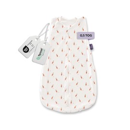 TRÄUMELAND Baby Carota 0.5 TOG summer sleeping bag, lightweight, breathable baby sleeping bag made of 100% cotton for hot summer nights, Oeko-Tex 100 certified, free from harmful substances and skin-friendly