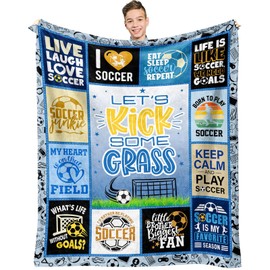 Paihvcn Soccer Gifts for Boys, Christmas Boys Soccer Gifts, Soccer Blankets for Boys, Gifts for Soccer Lovers, Xmas Gifts for Soccer Players Boys, Soccer Gifts for Teen Boys, Soccer Team Gifts 60"x50"