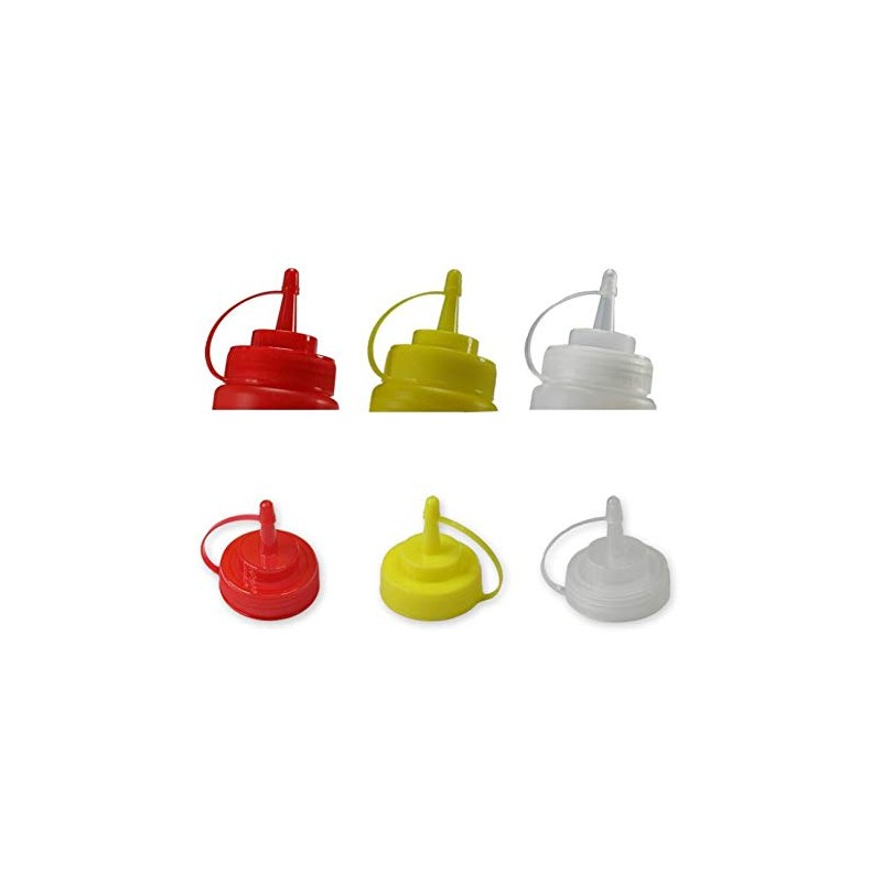 3PCS 360ML/12OZ Refillable Empty Squeeze Sauce Condiment Plastic Bottles Container