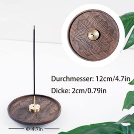 Norhogo Wooden Lotus Incense Stick Holder, Incense Holder, Wooden Lotus Incense Stick Holder with Ash Collection Tray, Incense Cone Holder for Home Decoration, Meditation and Yoga
