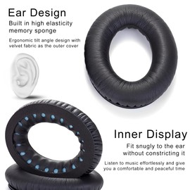 XSQD 2 Pairs Replacement Earpads for Head Mounted Headphones, Soundproof Headphone Covers, Breathable Memory Sponge Headphone Ear Pads, Full Surround Without Sound Leakage, Quiet Enjoy Music