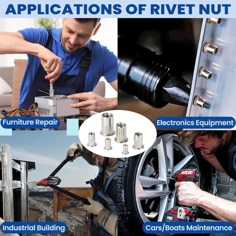230Pcs Rivet Nut Assortment Kit,Stainless Steel Rivet Nuts M3 M4