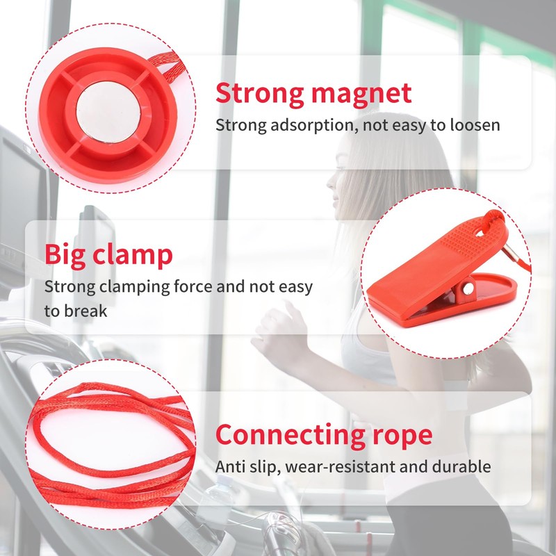 Gurfzcyuoo Treadmill Safety Key,Universal Magnetic Safety Switch for Treadmills, Emergency
