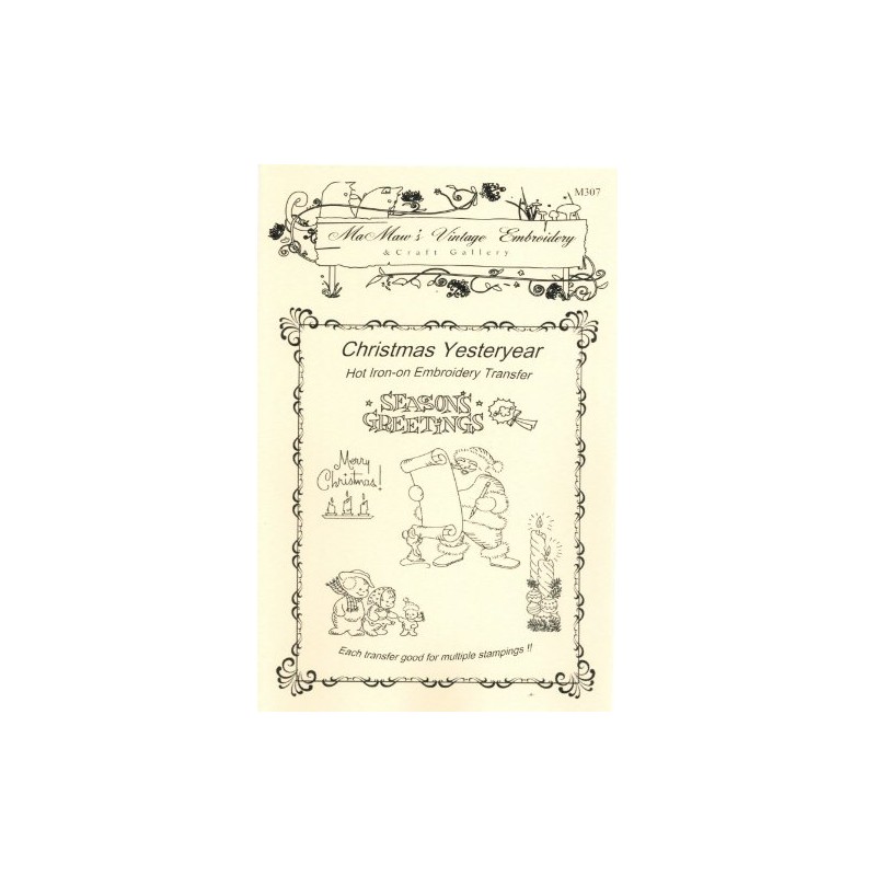 Christmas Yesteryear Hot Iron Embroidery Transfers