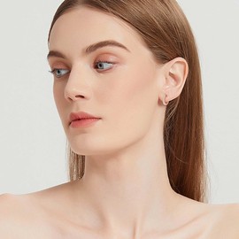 CONILOK Earrings Silver 925 Hoop Earrings Women's Earrings 14 mm Earrings Large Cubic Zirconia Earring Earrings Gift for Her Women Girlfriend Wife Teenager Girls Birthday Mother's Day Wedding