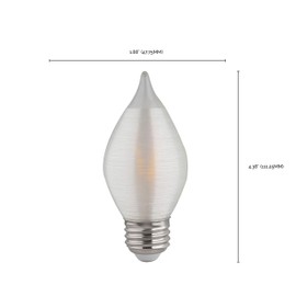 Satco S23413 4 watt C15 LED; Satin Spun; Clear; Medium Base; 2700K; 300 lumens; 120 Volts (6 LED Bulbs)